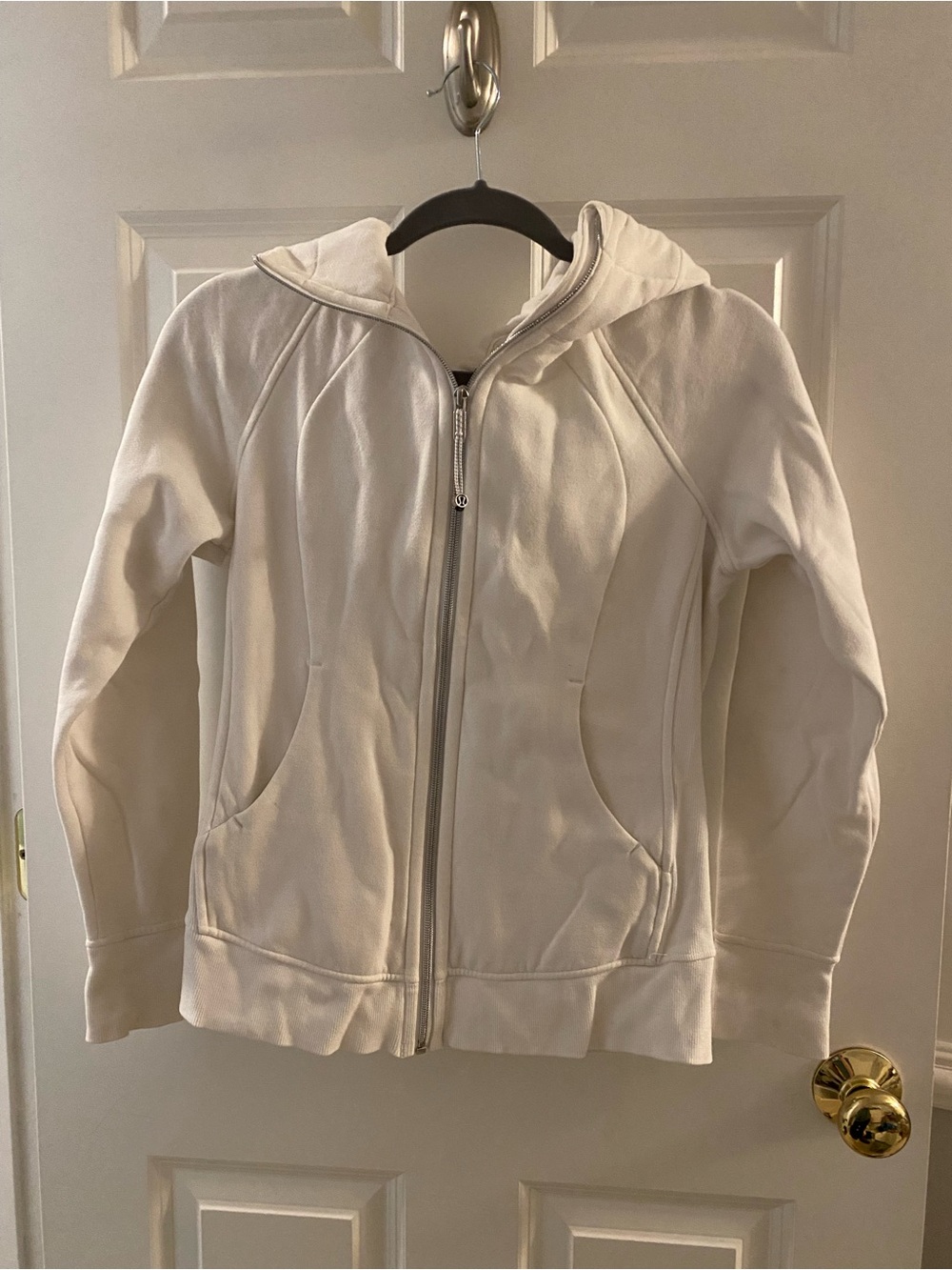 Lululemon full zip white scuba hoodie